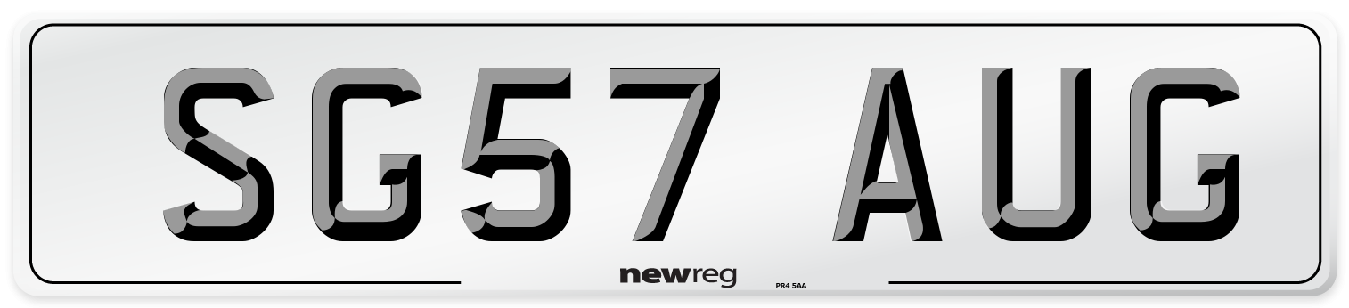 SG57 AUG Number Plate from New Reg
